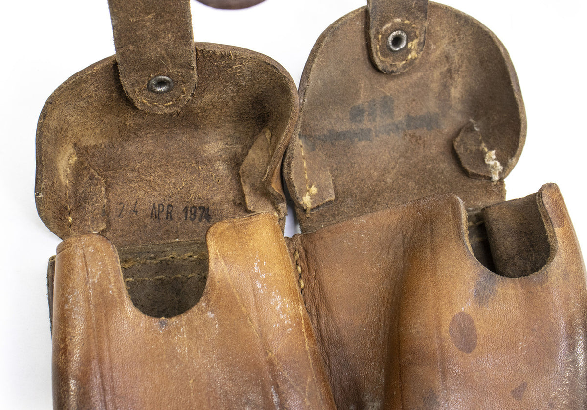 Leather Mauser 2-Cell Ammo Pouch - Good Surplus Condition