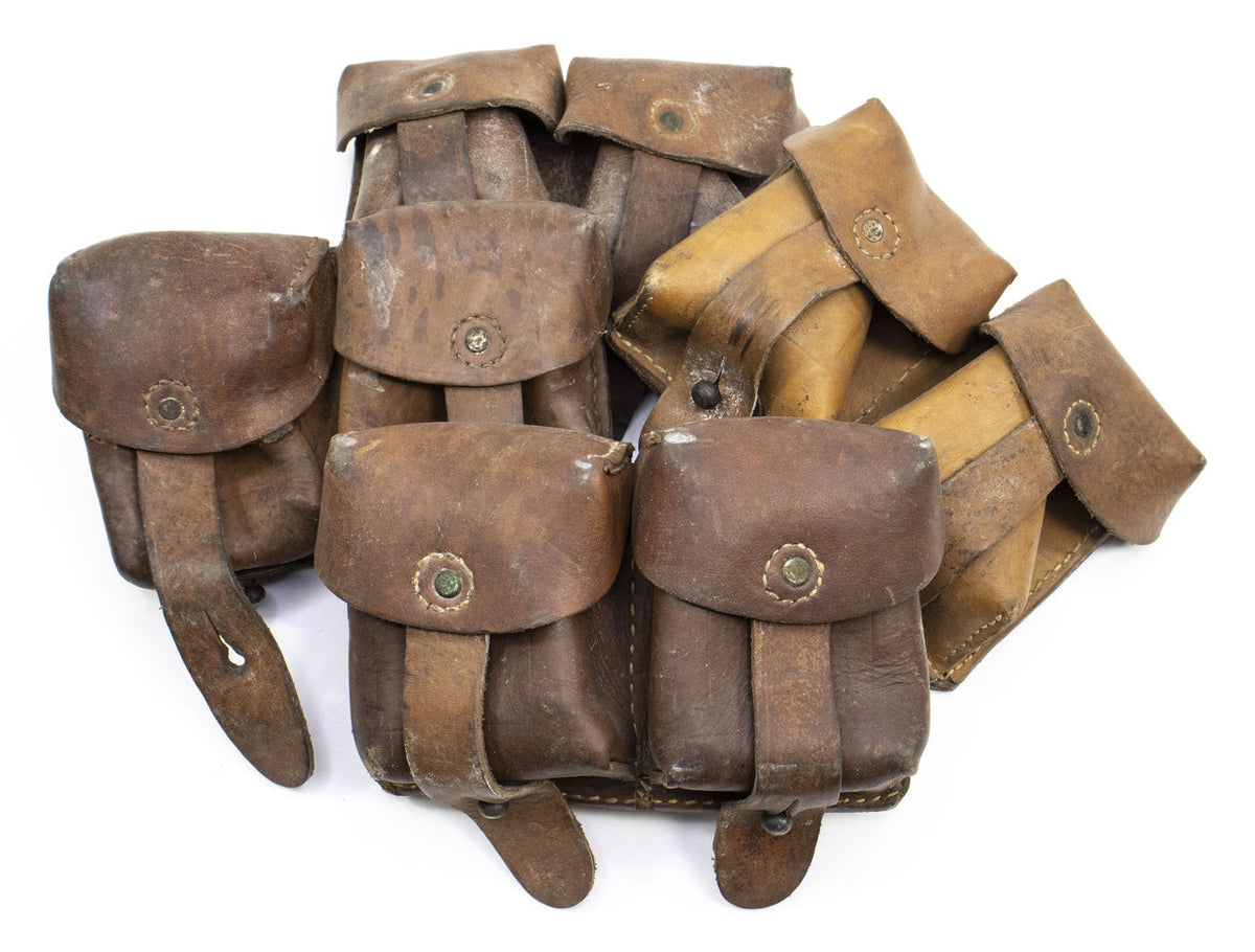 Leather Mauser 2-Cell Ammo Pouch - Good Surplus Condition