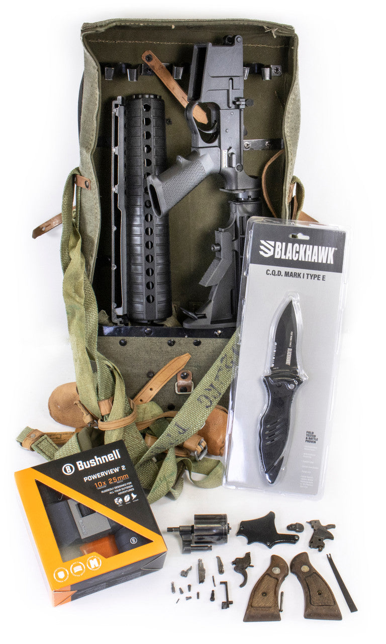 ET Arms PlumCrazy Gen II Complete AR-15 Lower Receiver w/ M4 Buttstock - Includes RPG Backpack, Bushnell Binoculars, M4 Upper & Lower Handguard, Blackhawk Knife and S&W Revolver Parts Kit