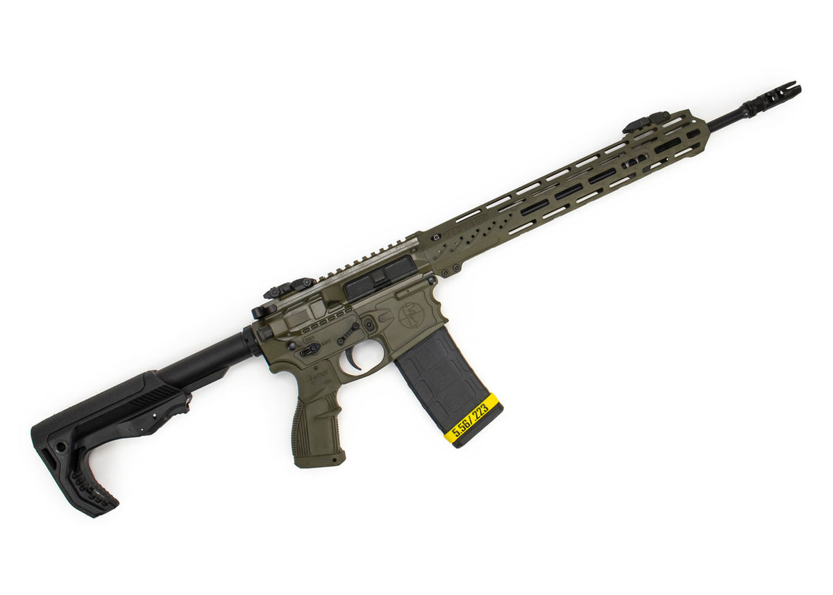 FOSTECH STEALTH LIGHTNING RIFLE (5.56) 16" AR-15 BARREL, MACH-2 13 INCH RAIL, SINGLE STAGE TRIGGER (OD GREEN)