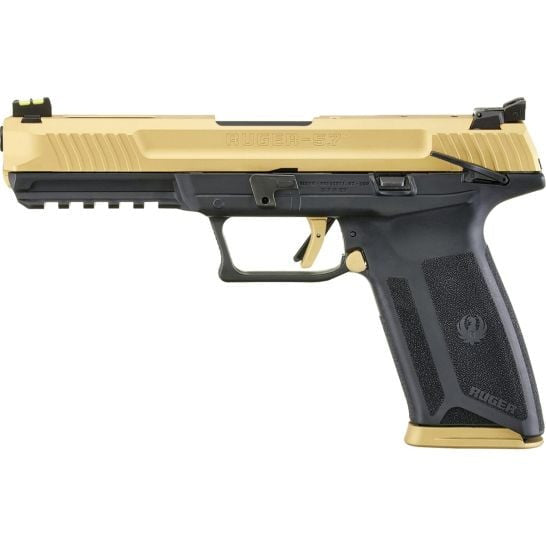Ruger 57 5.7x28mm 4.94" 20+1 Semi-Auto Pistol - Gold Cerakote Slide - New