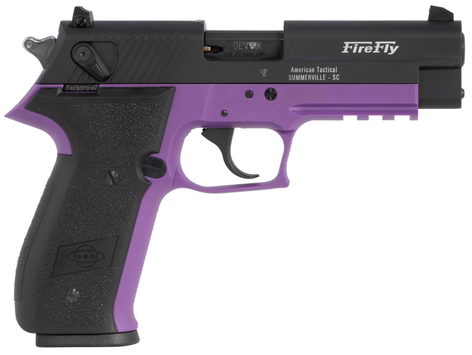 GSG FireFly 22 LR, 4" Barrel, Purple Frame, Black Slide/Grip, 10rd