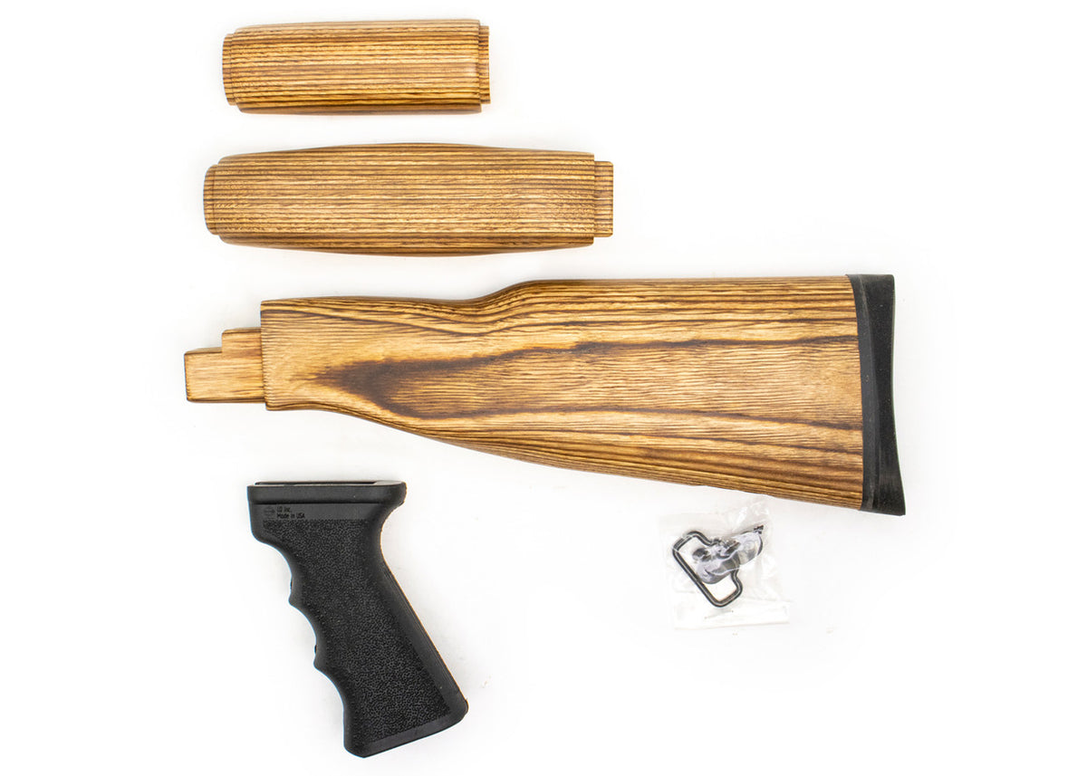 US Made AK Wood Laminated Stock Set - Walnut