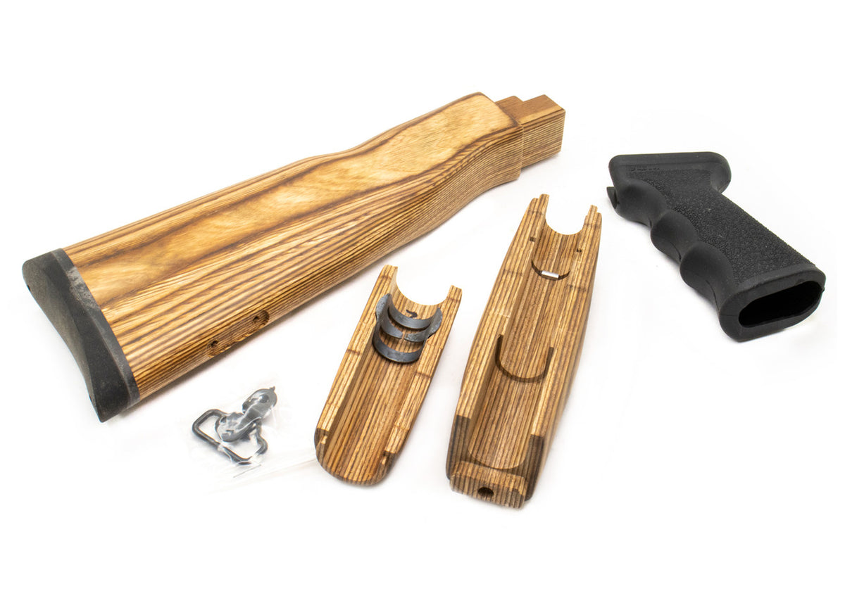 US Made AK Wood Laminated Stock Set - Walnut