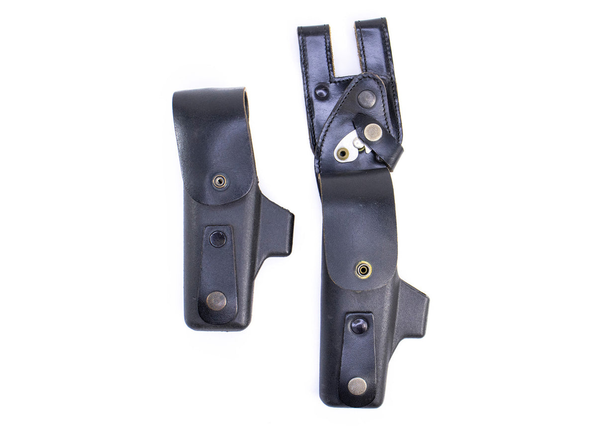 Sig P225/P6 Leather Swivel Holster with Spare Holster for Conventional Belt - Used: LEFT HANDED