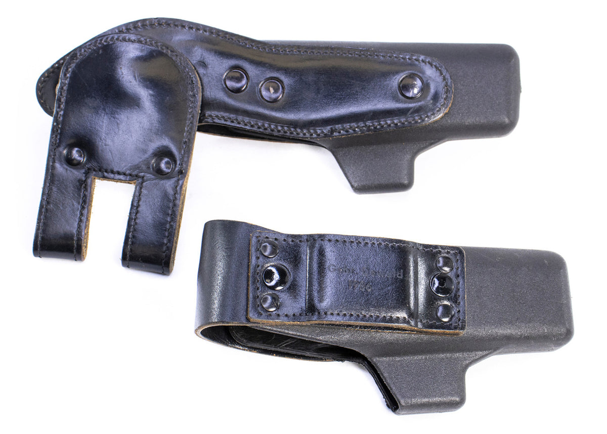 Sig P225/P6 Leather Swivel Holster with Spare Holster for Conventional Belt - Used: LEFT HANDED