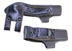 Sig P225/P6 Leather Swivel Holster with Spare Holster for Conventional Belt - Used: LEFT HANDED