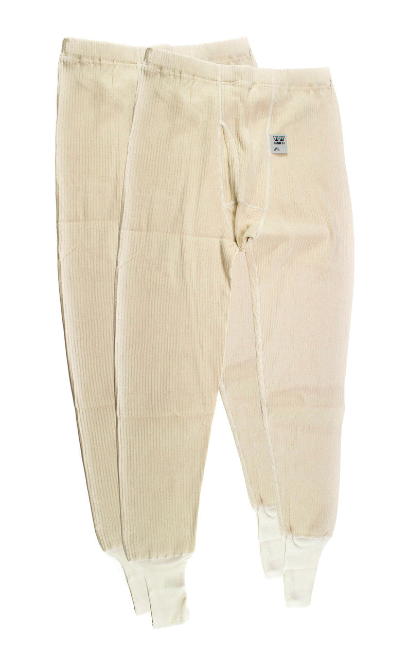 Swedish Off White Ribbed Long John Like New XXL - 2 Pack