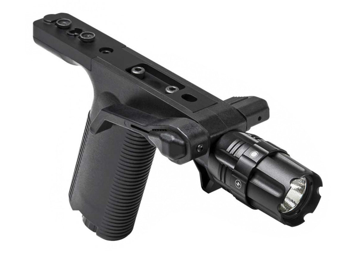 NcStar VISM Vertical Grip with Strobe Flashlight 250 Lumens LED 2 CR123A KeyMod Black