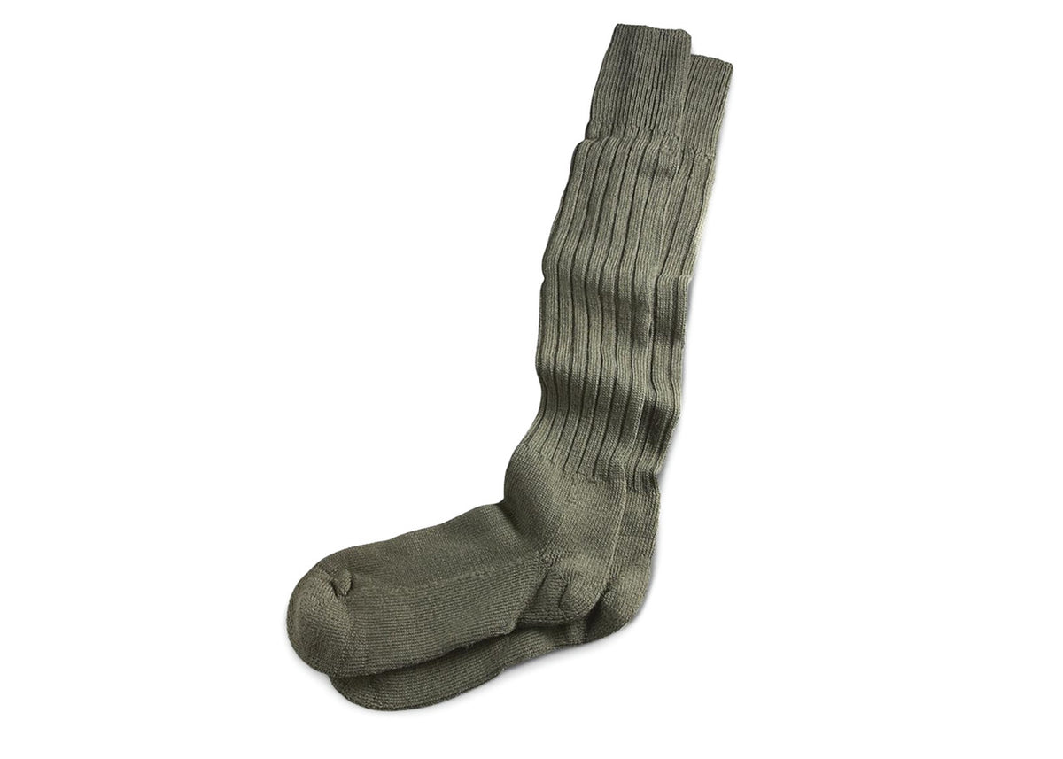 German Grey/OD Long Wool Boot Socks - Surplus