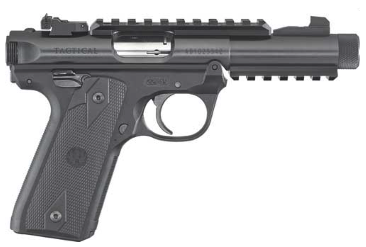 Ruger 40149 Mark IV 22/45 Tactical 22 LR 4.40 10+1 Blued Black Checkered Polymer Threaded Barrel
