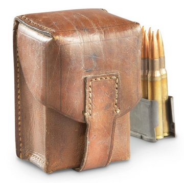 Serbian Used Leather Mauser Cartridge Pouch - 1 Pack