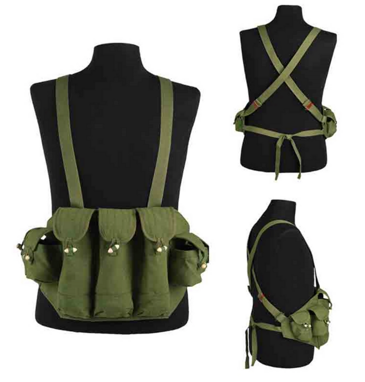 MIL-TEC® AK-47 OD Green 7-Pocket Chest Rig - New