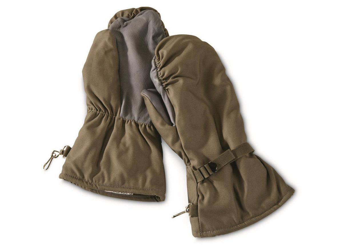 German OD Green Lined Mittens Used - Large