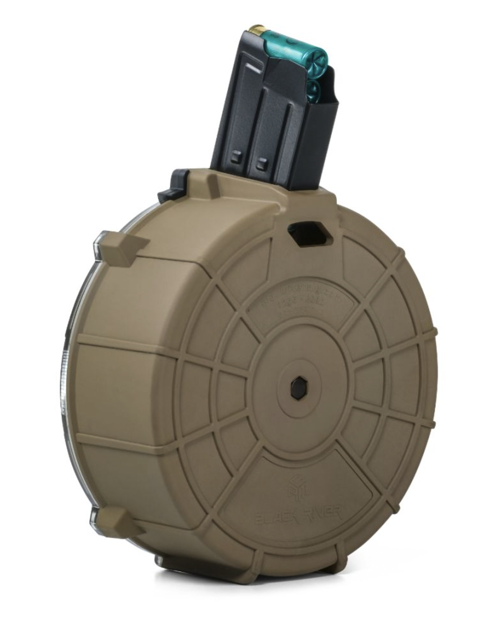 BLACK RIVER MFG 12 GAUGE SHOTGUN DRUM MAGAZINE - 30RD - FDE/Black