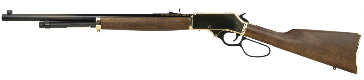 Henry H010BG Side Gate 45-70 Gov 4+1 22" Blued Octagon Barrel, Polished Brass Hardened Rec, American Walnut Stock Furniture, Large Loop Lever, Adj. Sight