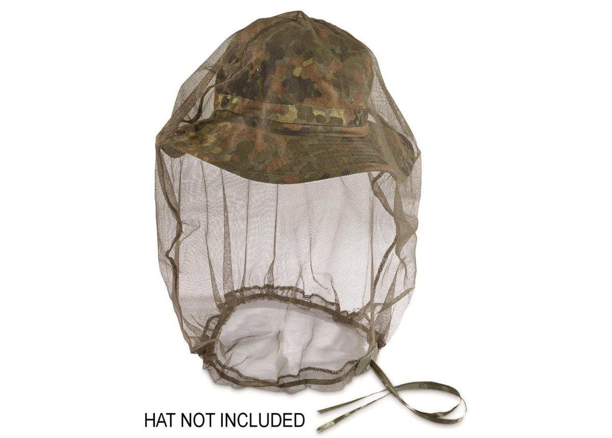 German OD Mosquito Head Net - Surplus