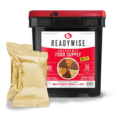 ReadyWise 60 Serving Freeze Dried Meat and 20 Servings of Rice Bucket