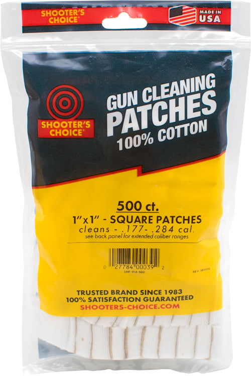 Shooters Choice 1" Square Cleaning Patches 500 Pack - .22-.243 Cal