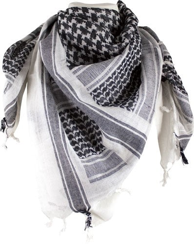 Red Rock Gear Shemagh Head Wrap 42" x 42" 100% Cotton White/Black