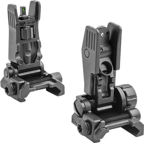 Meprolight FRBS AR-15 Flip-Up Backup Sights - Green Tritium Front / Blank Rear