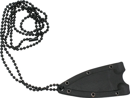 American Buffalo Knife & Tool Elite Neck Knife 1.25" 8Cr13MoV Black Oxide w/ Sheath & Chain
