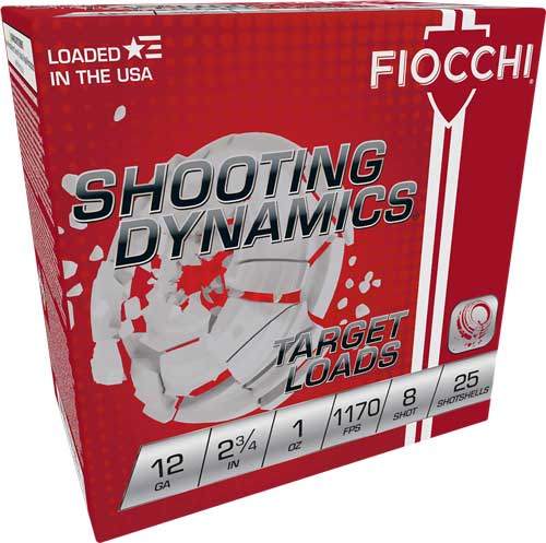 Fiocchi Shooting Dynamics 12 Gauge 2.75" 1oz #8 Shot 1170 fps - 250 Rd Case