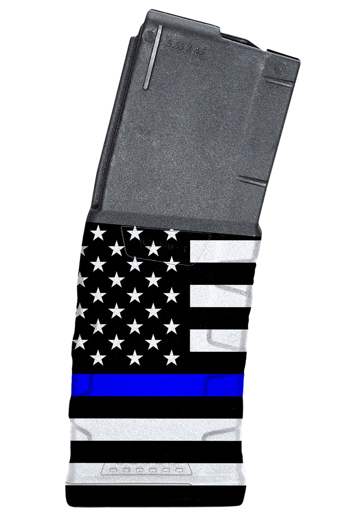 Mission First Tactical EXD Extreme Duty AR-15 5.56x45mm 30-Rd Polymer Magazine - Blue Line Flag