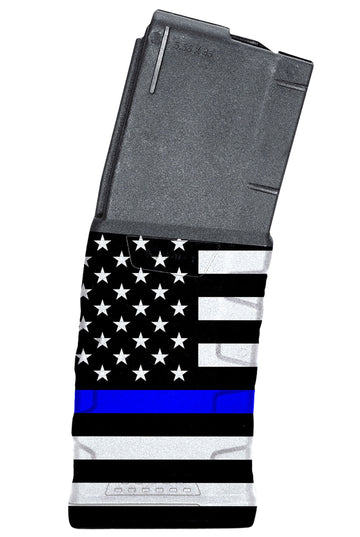Mission First Tactical EXD Extreme Duty AR-15 5.56x45mm 30-Rd Polymer Magazine - Blue Line Flag