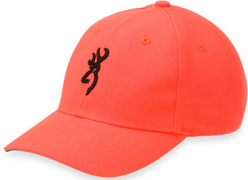 Browning Youth Safety Cap Blaze Orange 3D Buckmark Logo - Adjustable
