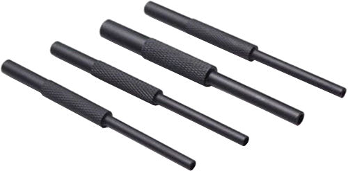 J&E Machine Tech Roll Pin Holder Punch Set 4-Piece Steel Black