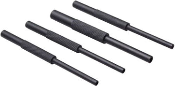 J&E Machine Tech Roll Pin Holder Punch Set 4-Piece Steel Black