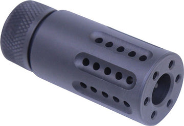 Guntec USA AR-15 Micro Slip-Over Barrel Shroud Multi-Port Muzzle Brake 1/2x28 - Anodized Black