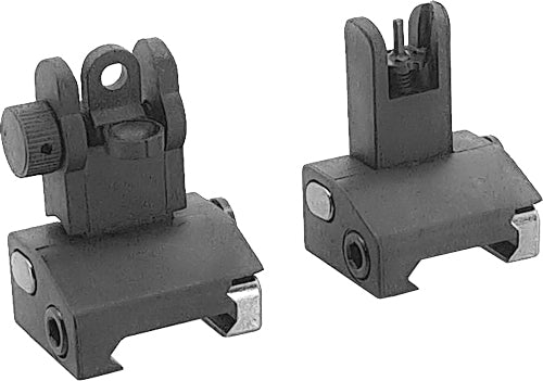 J&E Machine Tech Flip-Up Front and Rear Polymer Sight Set - Black