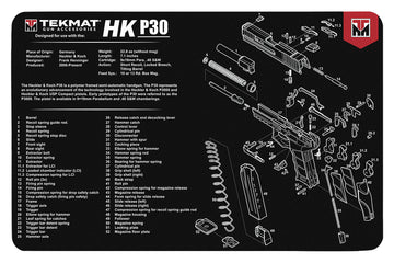 TekMat Armorers Bench Mat 11"x17" Heckler & Koch P30