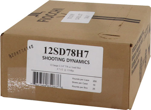 Fiocchi Shooting Dynamics 12 Gauge 2.75" 7/8 oz #7.5 Shot 1350 fps - 250 Rd Case