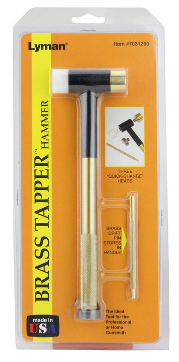 Lyman Brass Tapper Gunsmith Hammer - 3 Quick-Change Heads Brass/Nylon/Steel