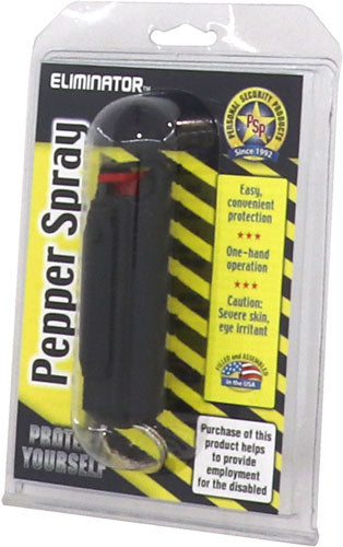 PSP Products Eliminator Pepper Spray 1/2 oz Black Hard Case Key Ring