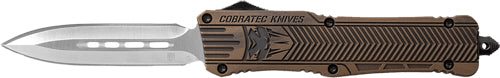 CobraTec Knives Small CTK-1 OTF 2.75" Dagger D2 Steel Bronze Aluminum Handle
