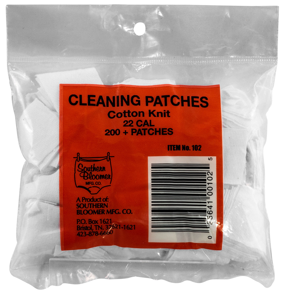 Southern Bloomers .22 Caliber Cotton Cleaning Patches 200-Pack