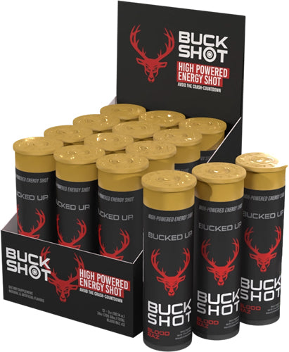 Bucked Up Buck Shot Energy Shot Blood Raz 2 fl oz - 2x 12-Pack Retail Display