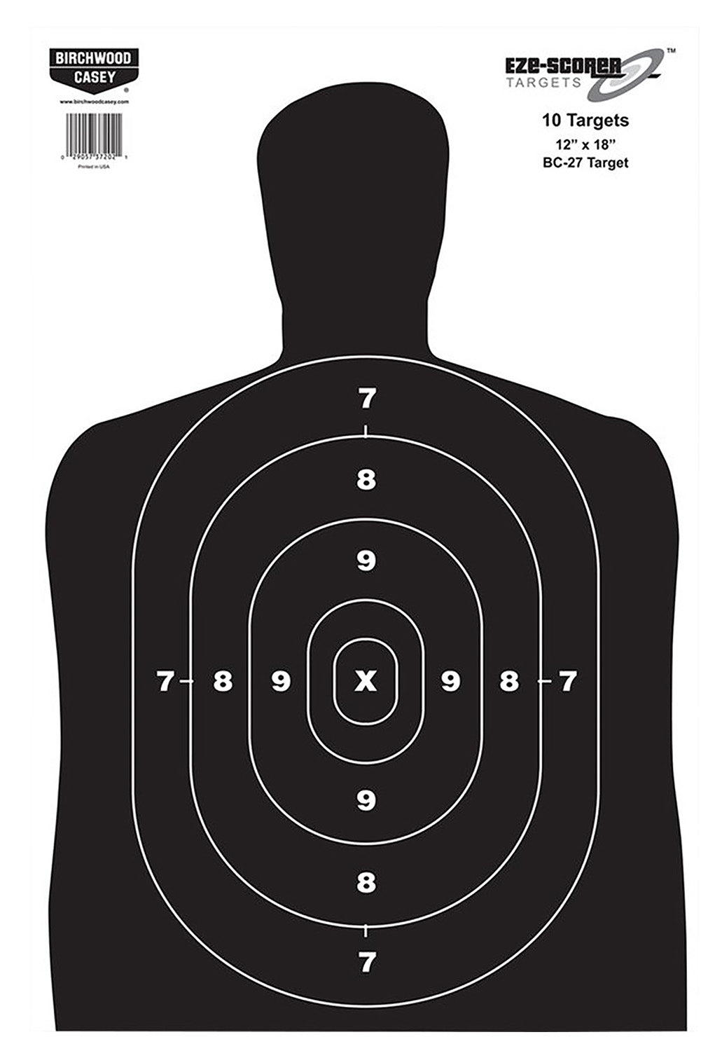 Birchwood Casey EZE-Scorer BC-27 Silhouette 12"x18" 10-Pack Paper Target