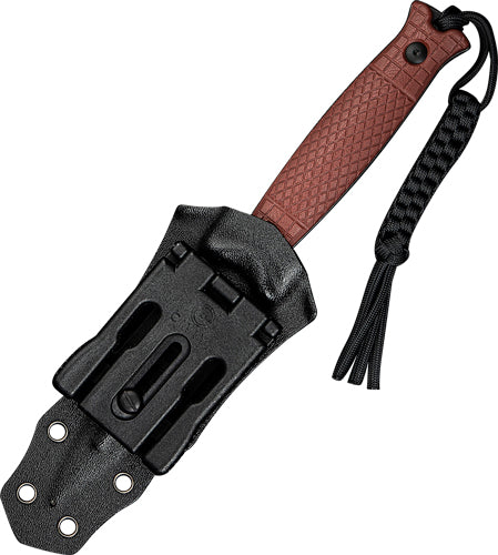 Civivi Knives Perfrico 4.49" Fixed Dagger Plain 14C28N Black/Gray Striped - Burgundy G10