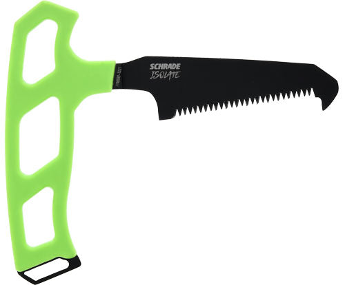 Schrade Isolate Compact Bone Saw 3" SK5 Steel Fixed Blade - Green T-Handle