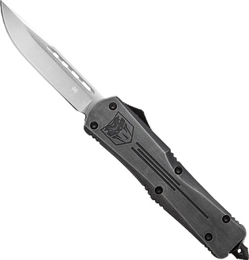 CobraTec Knives FS-3 Small OTF 3" D2 Drop Point Stonewash Dual Action