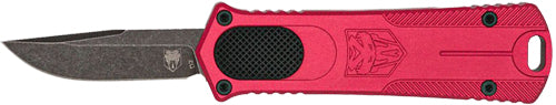 CobraTec Knives California 952 1.75" OTF D2 Drop Point Red Aluminum Handle - Gen II