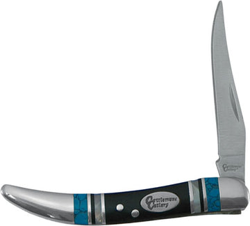 American Buffalo Knife & Tool Cattleman's Cutlery Cheyenne 2.5" Blue Horizon Toothpick Folding Knife