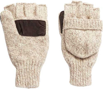 Hot Shot Basics Ragg Wool Pop-Top Insulated Mitten - Oatmeal