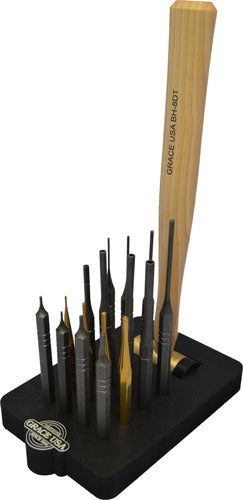 Grace USA 17-Piece AR-15 Punch & Hammer Set w/Bench Block