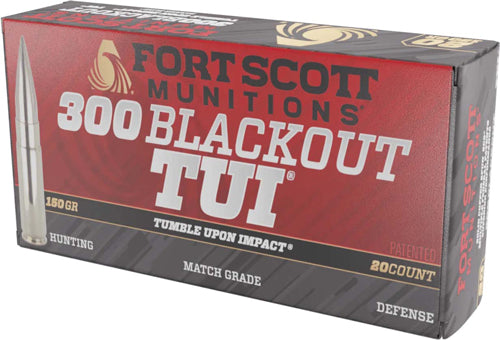 Fort Scott Munitions Tumble Upon Impact (TUI) 300 AAC Blackout 150gr Solid Copper Spun